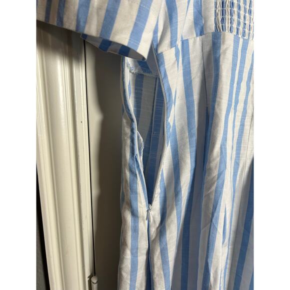 A NEW DAY New Nautical Coastal Blue Striped Sweetheart Neckline Dress Size 4 - Picture 5 of 8
